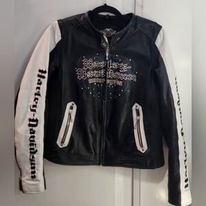 Harley-Davidson Womens Heritage Braided & Shield Leather Jacket Size M